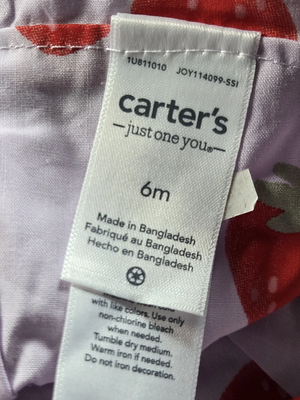 Carter's Lavender Dress with Red Strawberry Print